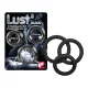 Lust 3 pénisz- és heregyűrű szett (fekete)